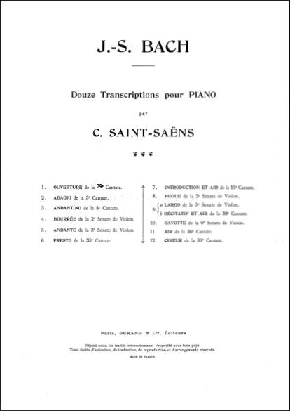 12 Transcriptions, Pour Piano, Recueillies Et - C. Saint-Saens - na klavír